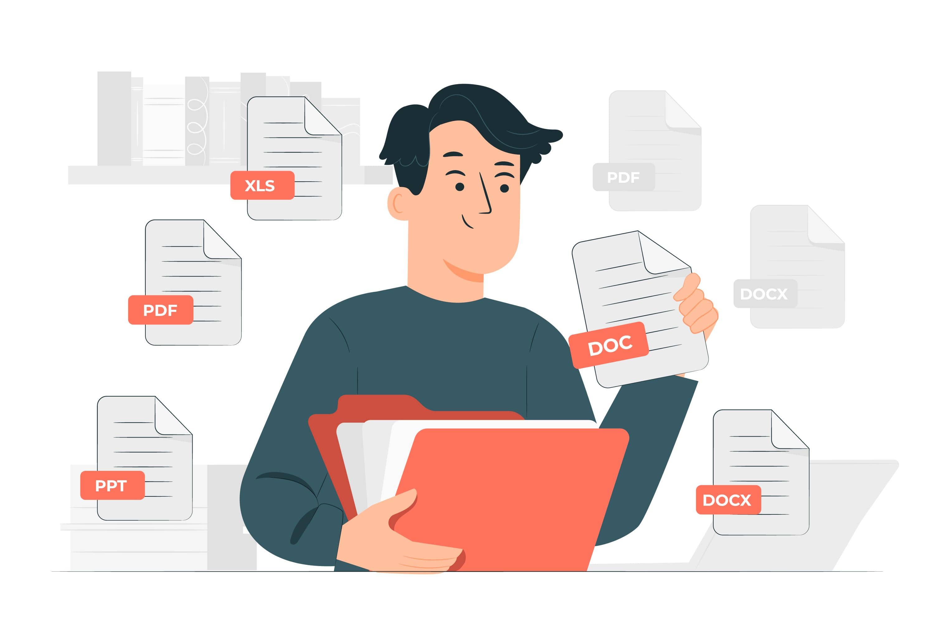 person holding folder with paper work circling around