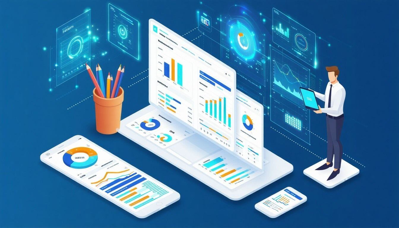 Accountants work with financial transactions software and tablet Enterprise accounting IT accounting system smart enterprise tools concept