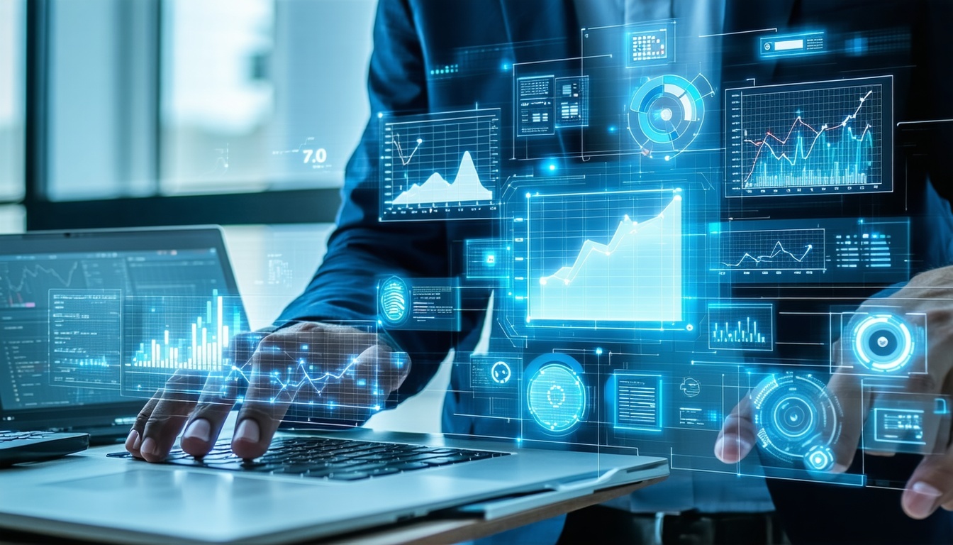 hi-tech image of charts and graphs