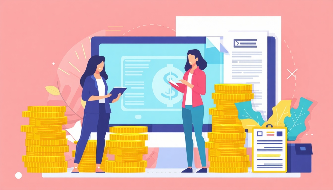 Financial literacy education flat vector illustration