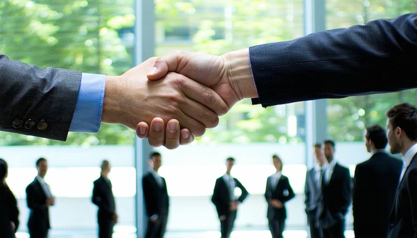 image of two people shaking hands