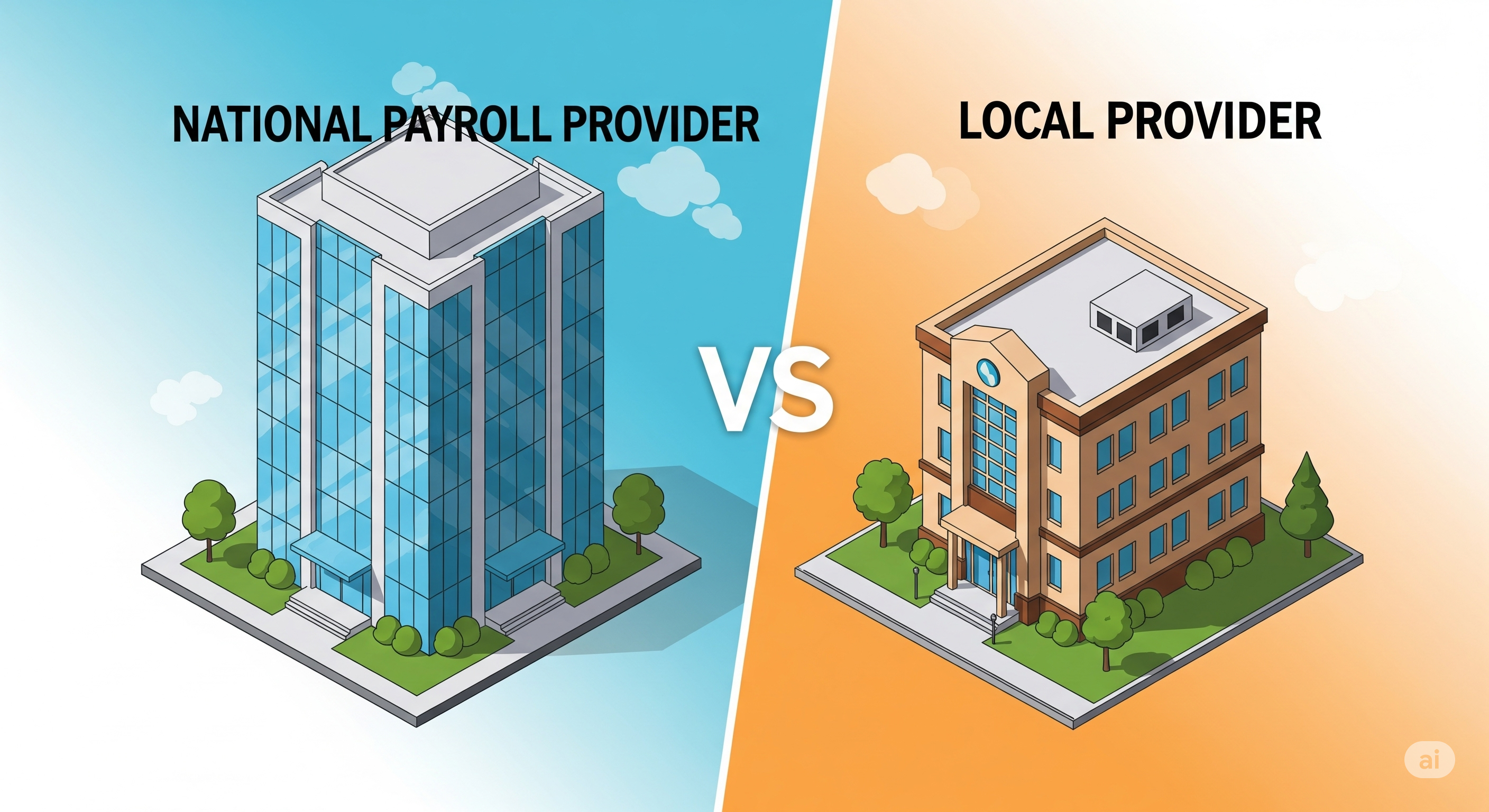 National vs Local Paryroll Provider Illustration