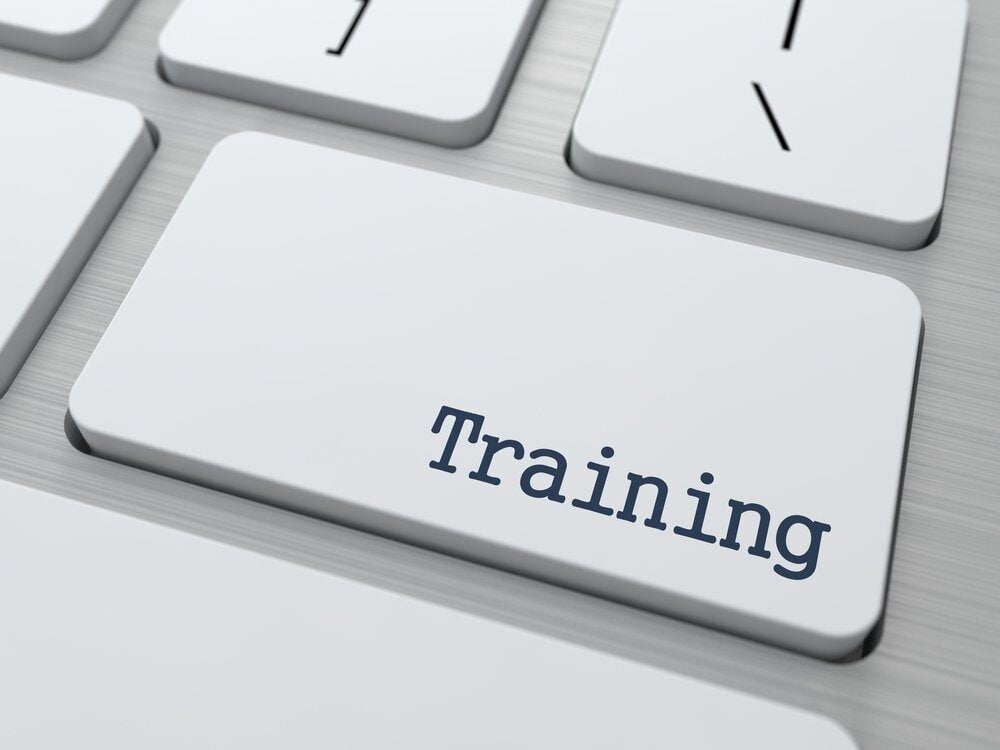 keyboard button with training on it