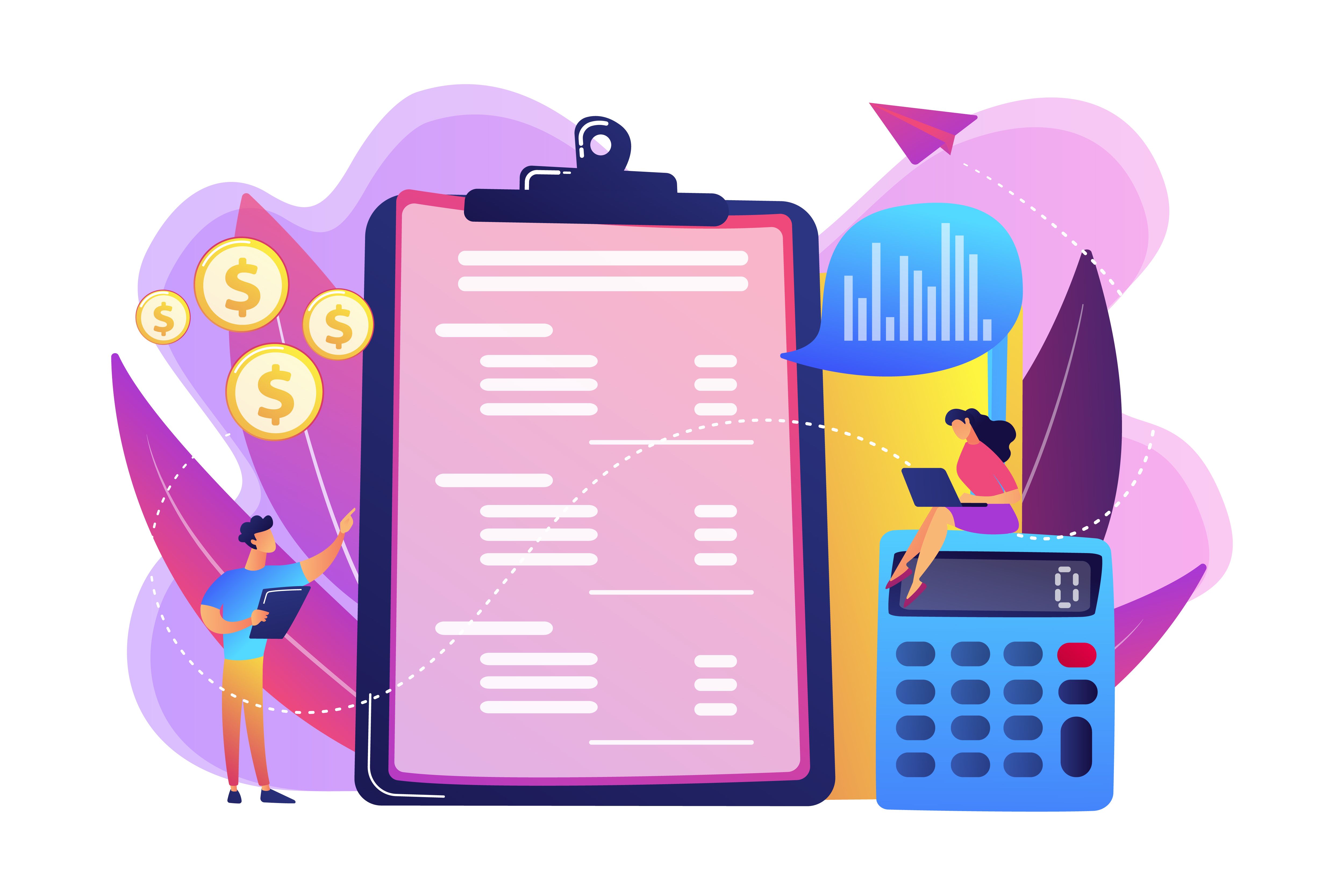 financial-analysts-doing-income-statement-with-calculator-laptop-income-statement-company-financial