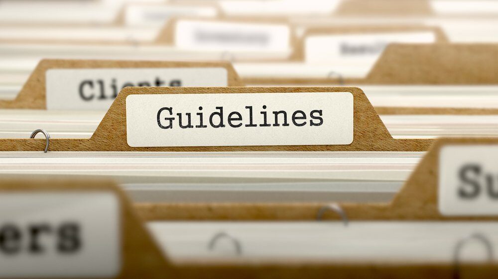 Guidelines Concept. Word on Folder Register of Card Index. Selective Focus.-1